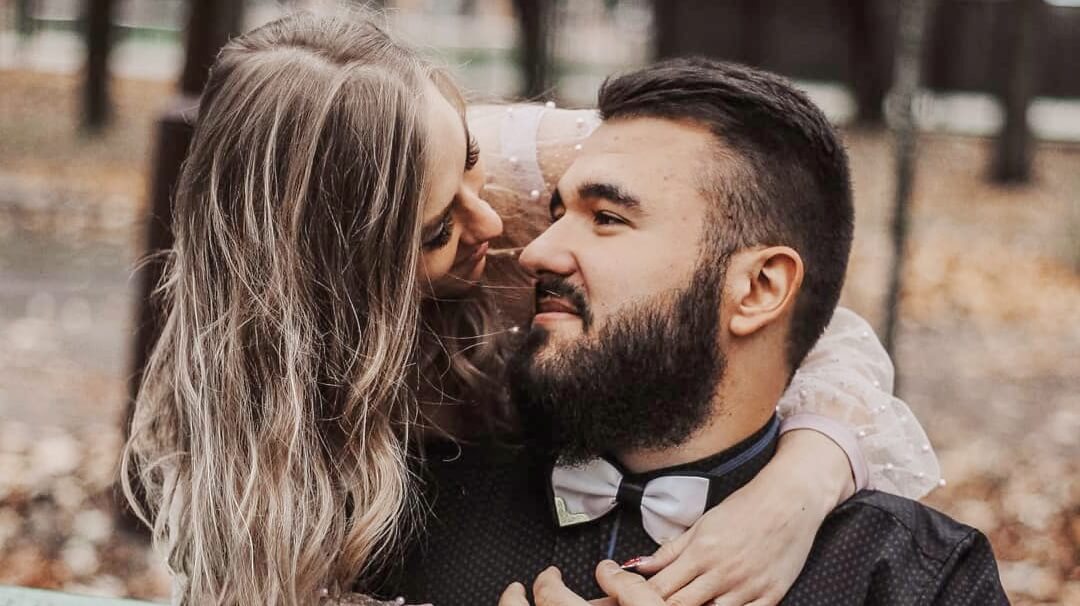 Couple looking at each other.